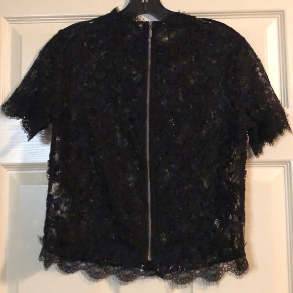 Zara Embroidered Lace and Velvet Top - Picture 7 of 8